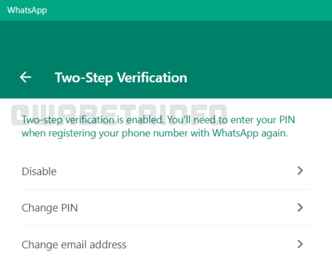 Se ha revelado una captura de pantalla de la nueva función de verificación de 2 pasos para WhatsApp en la computadora