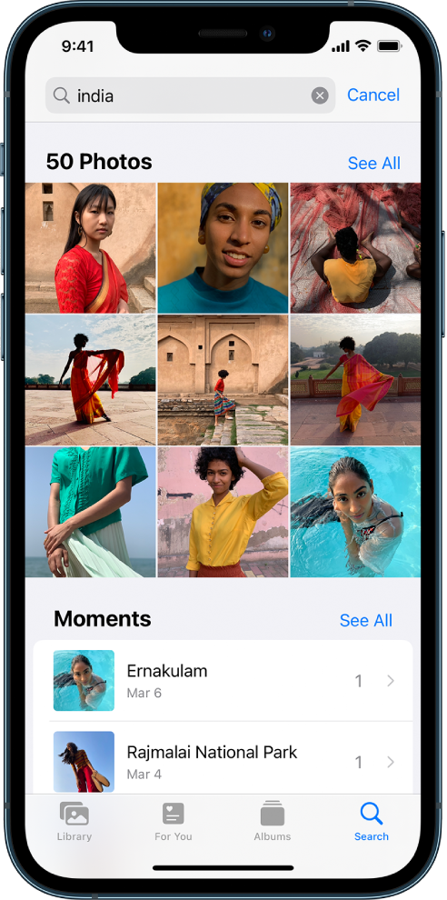 Puede buscar muchos términos diferentes en Fotos en su iPhone
