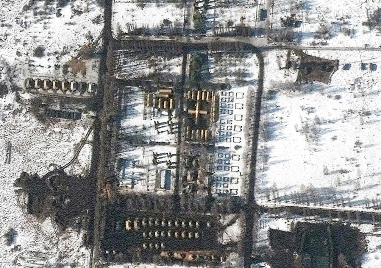 Imágenes satelitales que muestran la acumulación de material médico cerca de la frontera con Ucrania