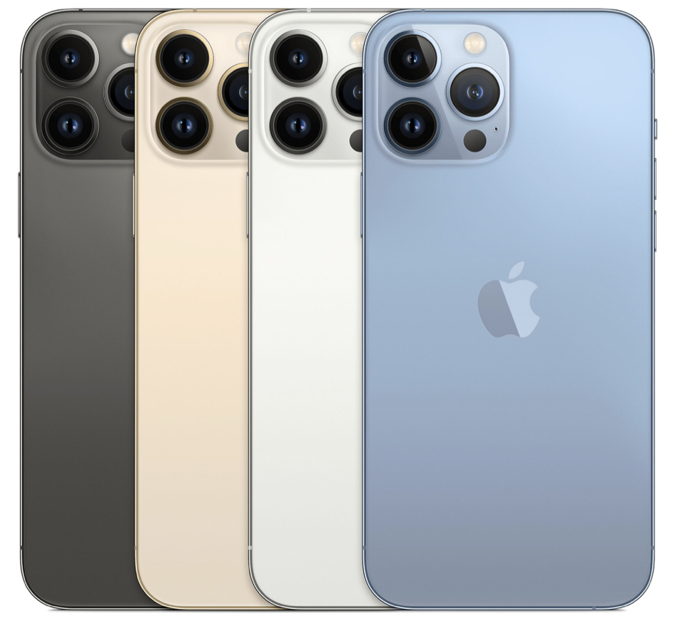 Hay cuatro opciones de color para el iPhone 13 Pro y el iPhone 13 Pro Max