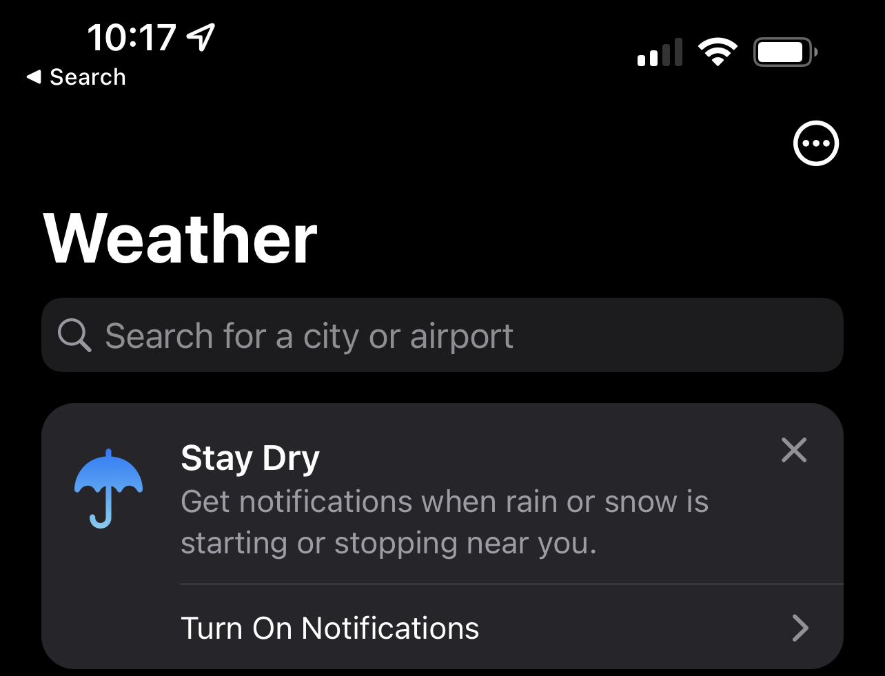 Ahora debe habilitar las notificaciones Stay Dry