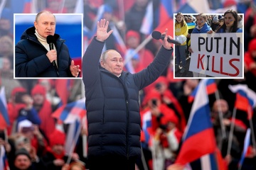 Momento en que Putin interrumpe misteriosamente un discurso en un mitin en Rusia