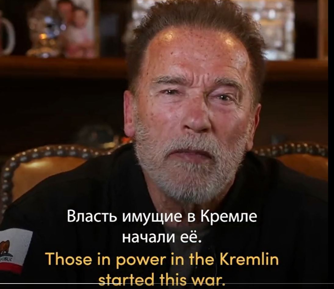 Arnold Schwarzenegger envió un duro mensaje a los rusos comunes diciéndoles que sus líderes les estaban mintiendo sobre la guerra.