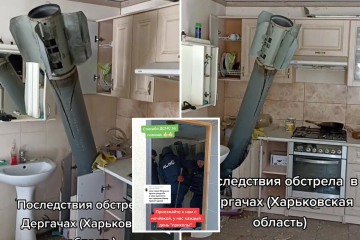 La asombrosa foto muestra el misil ruso sin explotar en la cocina de la familia ZLEW
