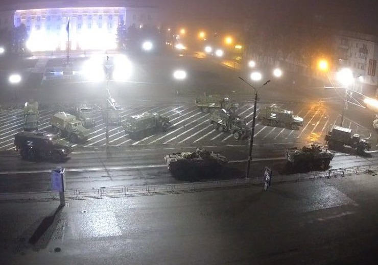 Tropas rusas en el centro de Kherson