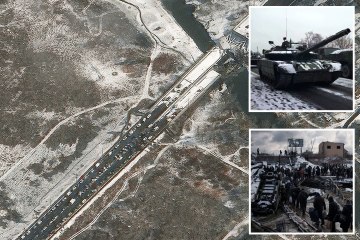 Las fotos muestran tanques rusos en un atasco de tráfico, con soldados atrapados en 