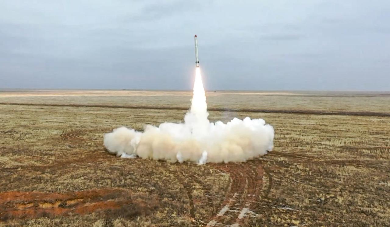 El lanzamiento del misil ruso Iskander-K durante el lanzamiento de entrenamiento a mediados de febrero.