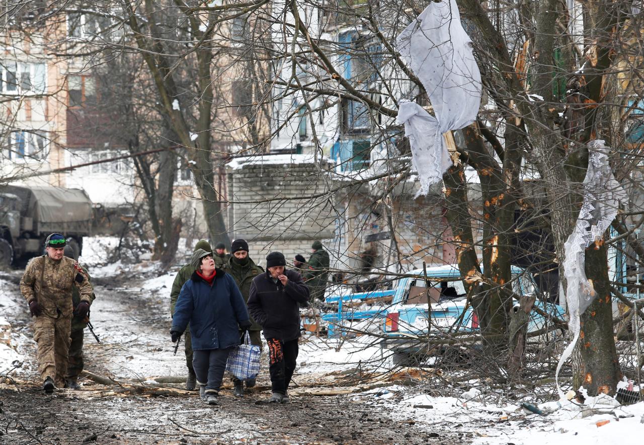 La ciudad destruida de Volnovach en la región de Donetsk