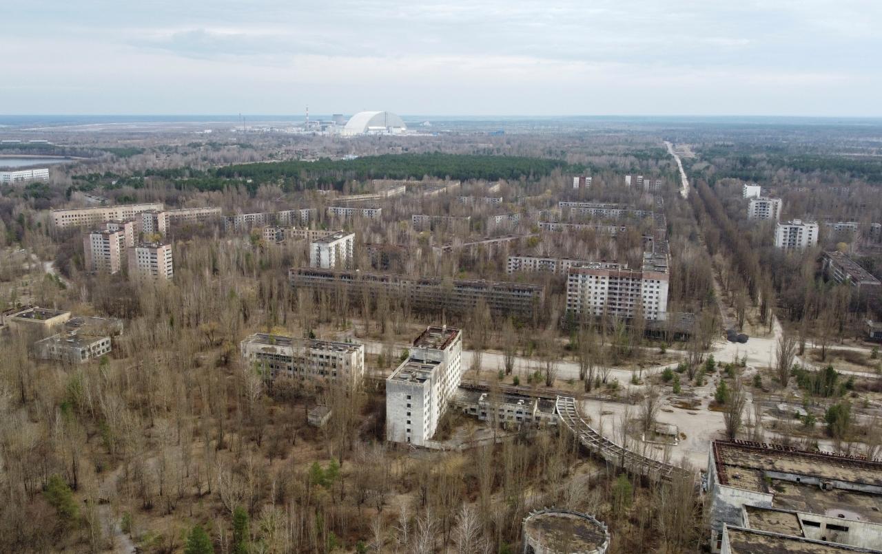 Ciudad abandonada de Pripyat cerca del sitio nuclear