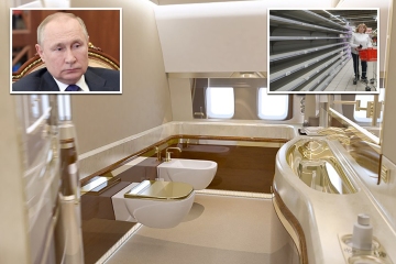 Dentro del jet de Putin con un inodoro dorado: cómo los rusos luchan por la comida