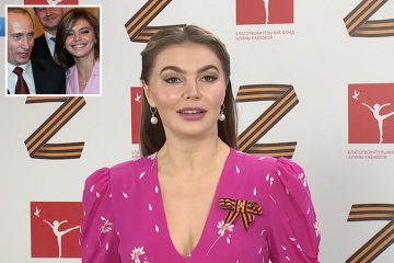 El 'Amante' de Putin desfila luciendo el símbolo Z en un vestido de 2.000 libras esterlinas de un diseñador británico