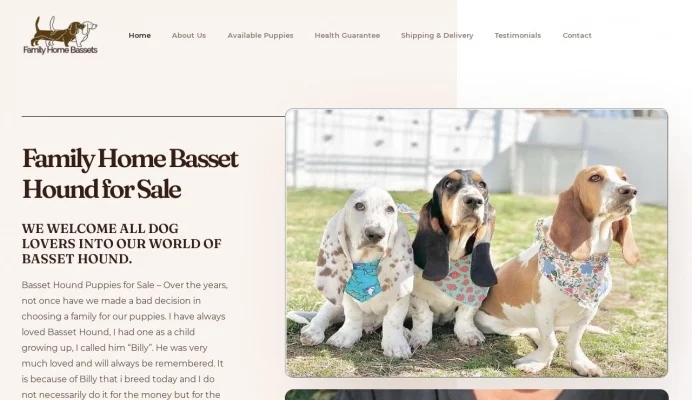 Un ejemplo de una página de estafa de cachorros