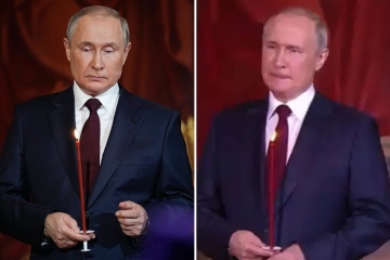 'Inseguro' Putin se muerde el labio y juega con la iglesia, alimentando rumores sobre la salud