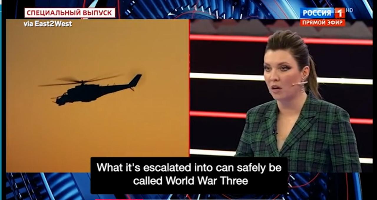 La televisión estatal rusa afirma que la Tercera Guerra Mundial comenzó tras la inundación de Moscú