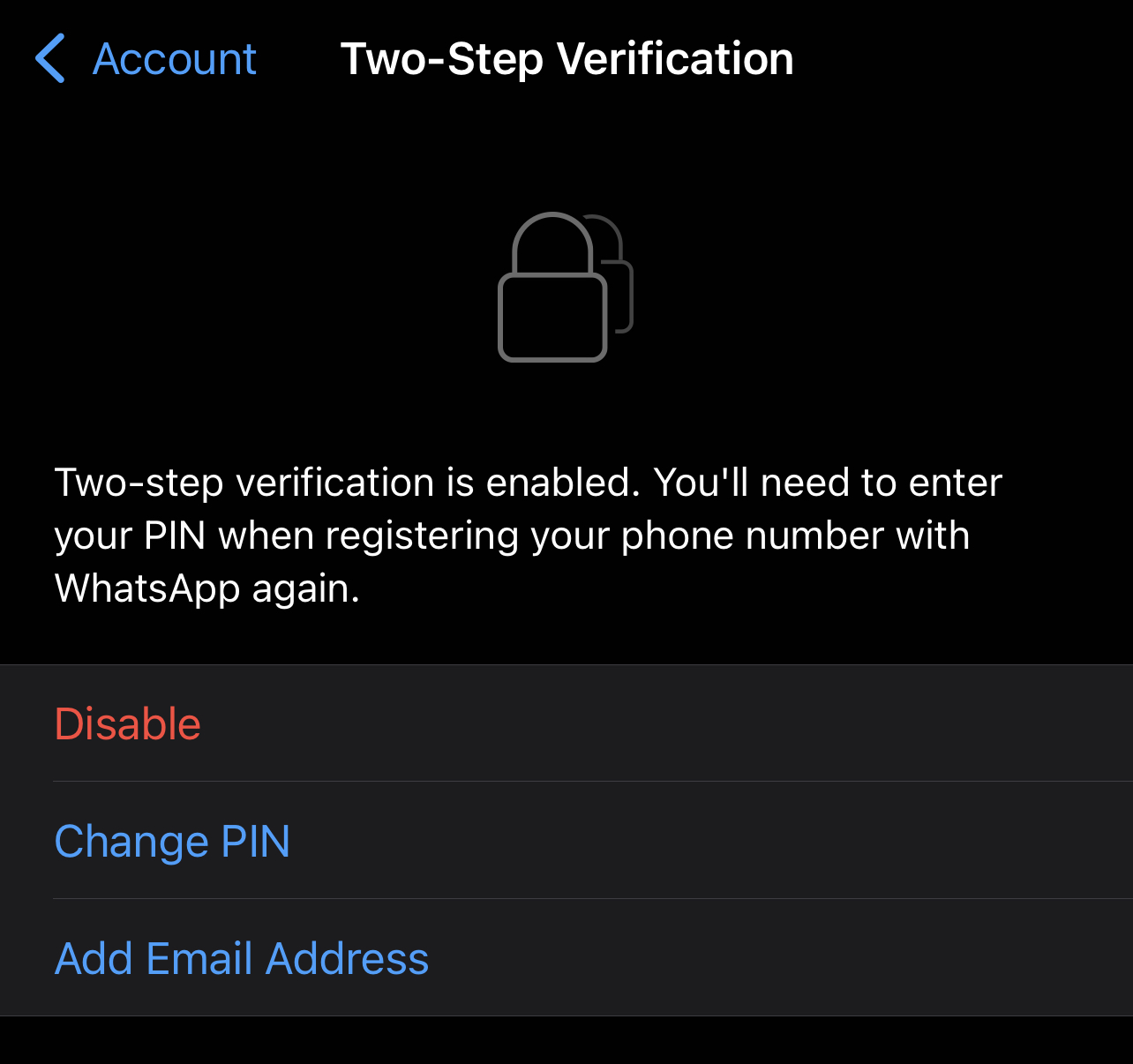 Debe configurar la verificación en dos pasos lo antes posible
