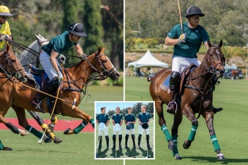 Harry juega al polo bajo el sol de California después de unirse al equipo de su amigo