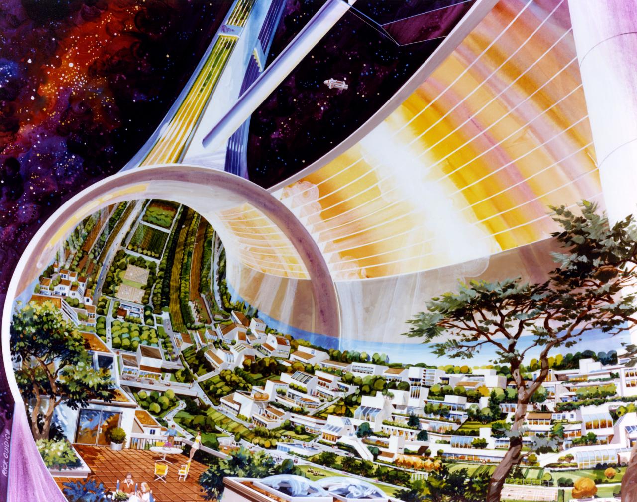 La NASA hizo planes para un hábitat espacial en forma de dona en 1975
