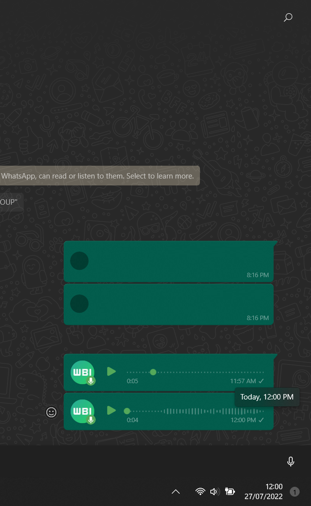 Así se ven las formas de las ondas de voz de WhatsApp