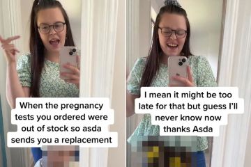 Una mujer histérica cuando Asda es un sustituto inútil de una prueba de embarazo