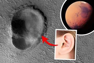 Los pestillos de la sonda de la NASA revelan un cráter gigante en forma de oreja en Marte