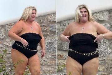 Gemma Collins presume las curvas en traje de baño strapless mientras está de vacaciones con Rami