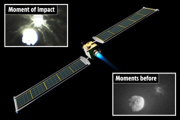 Las fotos muestran la nave espacial de la NASA golpeando un asteroide en la