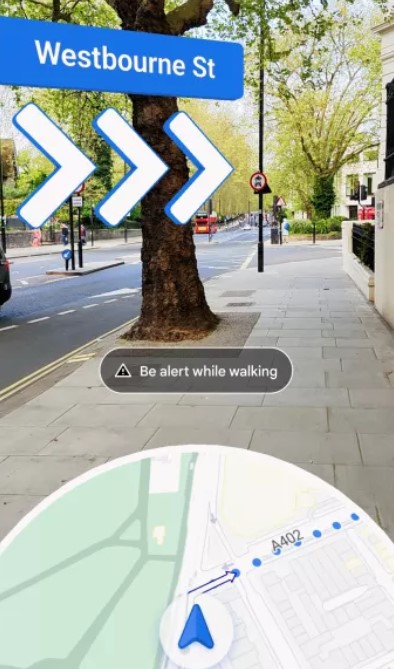 Los usuarios ahora pueden apuntar su teléfono y obtener una vista de la calle en vivo