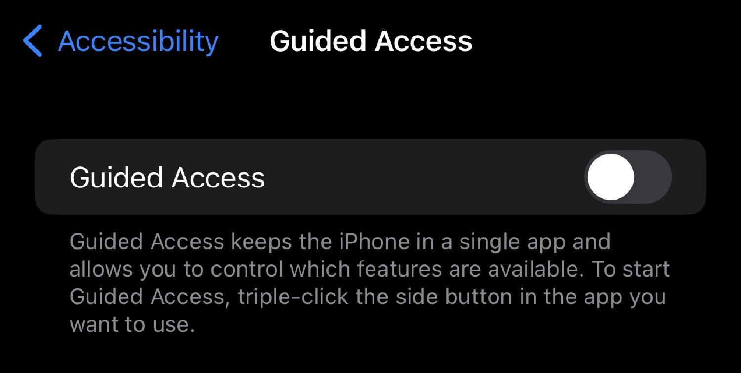 El acceso guiado es una excelente manera de evitar que las personas deambulen por su iPhone