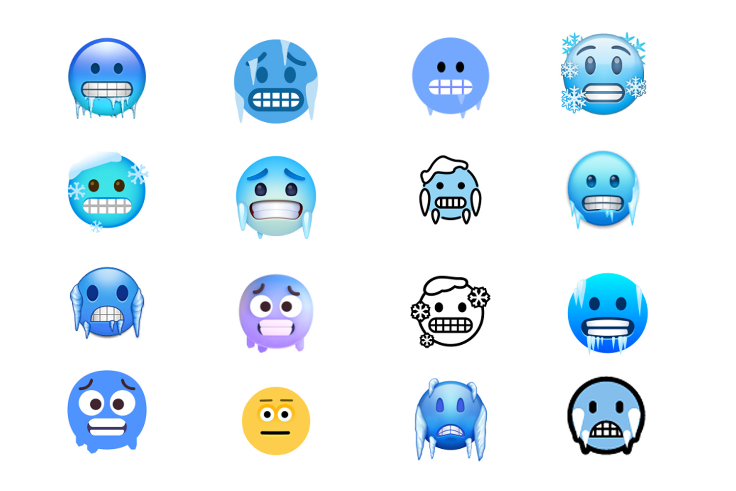 El emoji de cara azul también se llama emoji de cara fría.