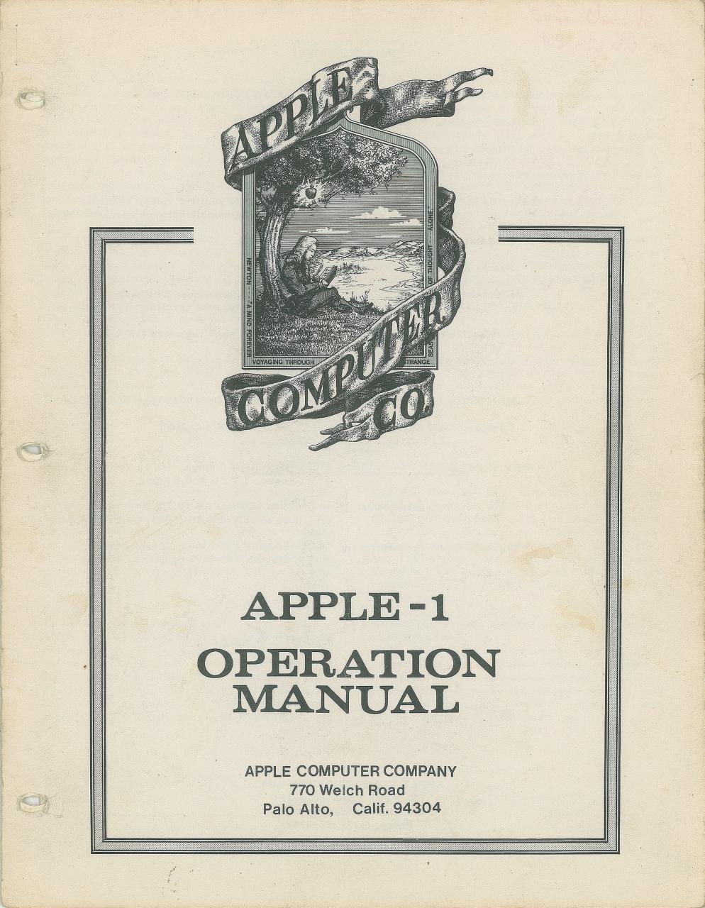 La computadora Apple-1 se vendió con el manual de usuario original